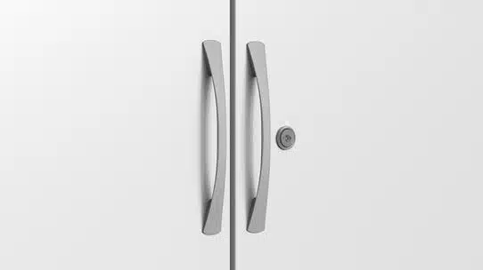 Lacasse - Mobilier de rangement en métal - Mobilier de rangement en métal / Poignée K / Argen métallique