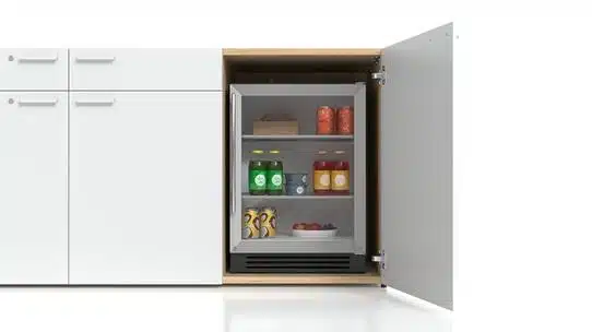 Lacasse - Quorum Multiconference - QUORUM Multiconference / Espace pour recevoir un réfrigérateur compact et poubelles