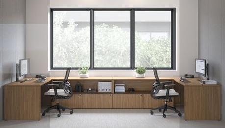 Mobilier pour postes de travail, incluant espaces collaboratifs